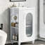 Meuble-lavabo de 20 po avec lavabo, tablette ajustable avec armoire blanche et rangement crème