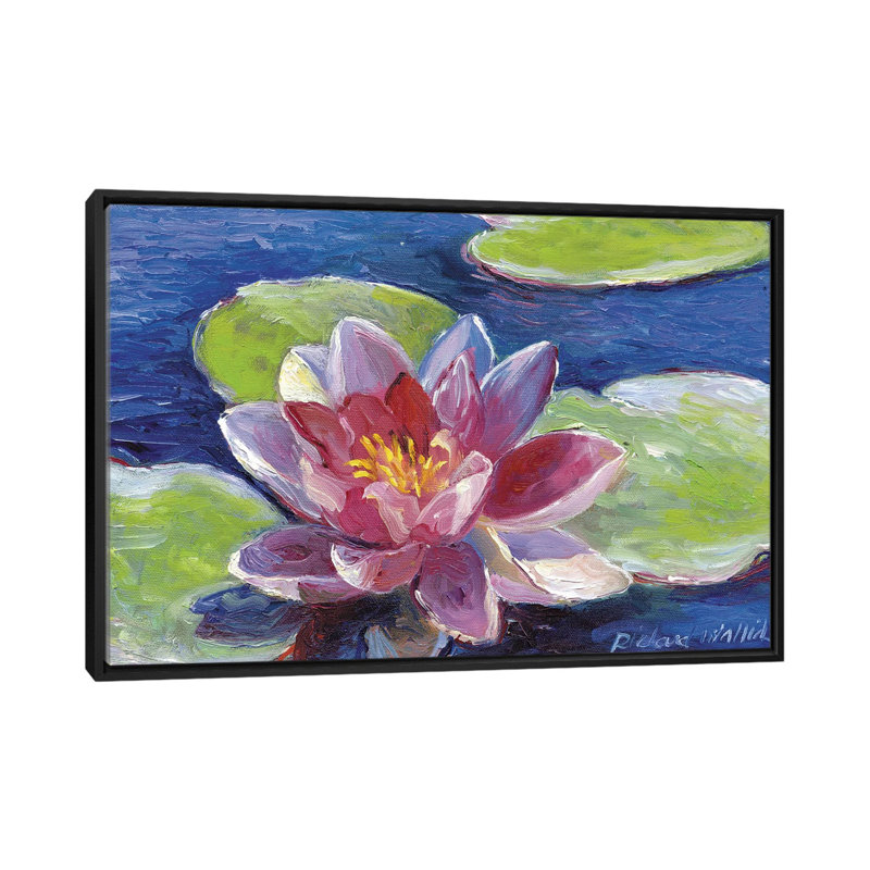 «Lily Pad Flowers» par Richard Wallich - Impression sur toile tendue sur châssis, H 18 po x l 26 po x P 1,5 po, Pas de tapis