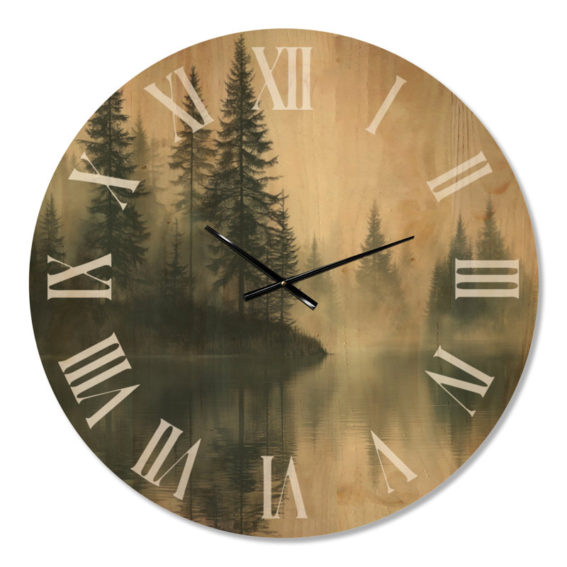 Très grande horloge murale en bois sans tic, Oversized