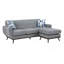 Canapé réversible en bois massif avec méridienne rembourrée en chenille et coussins décoratifs de style Mid-Century moderne 1pc