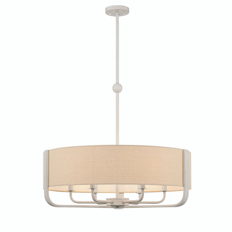 Varcesile 6 - Light Dimmable Drum Chandelier, Matte White