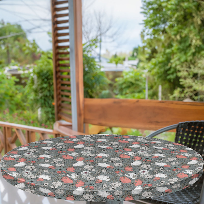 Wrought Studio™ Garden Fitted Round Tablecloth Diameter Multicolor