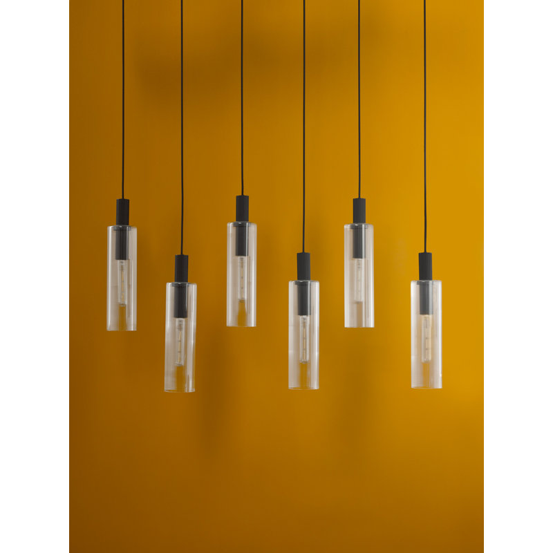 Crumbie 6 - Light Pendant, Satin Black, Clear