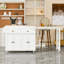 Îlot de cuisine avec table de salle à manger extensible, armoire à 4 portes, 2 tiroirs et support à épices-1511452498
