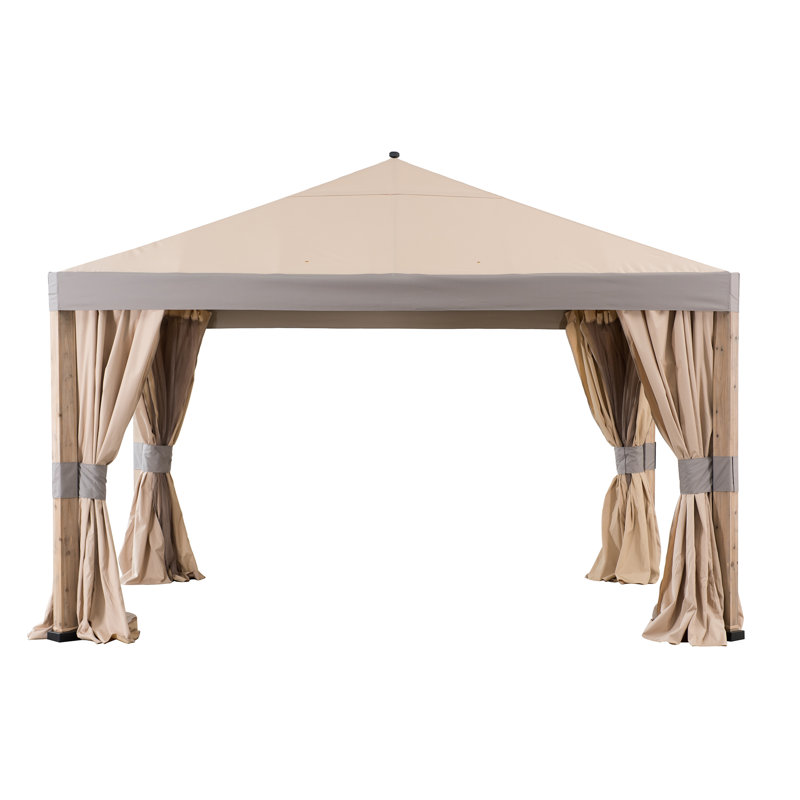 Pavillon de jardin en bois massif l 13 pi. x p 11 pi. Jason