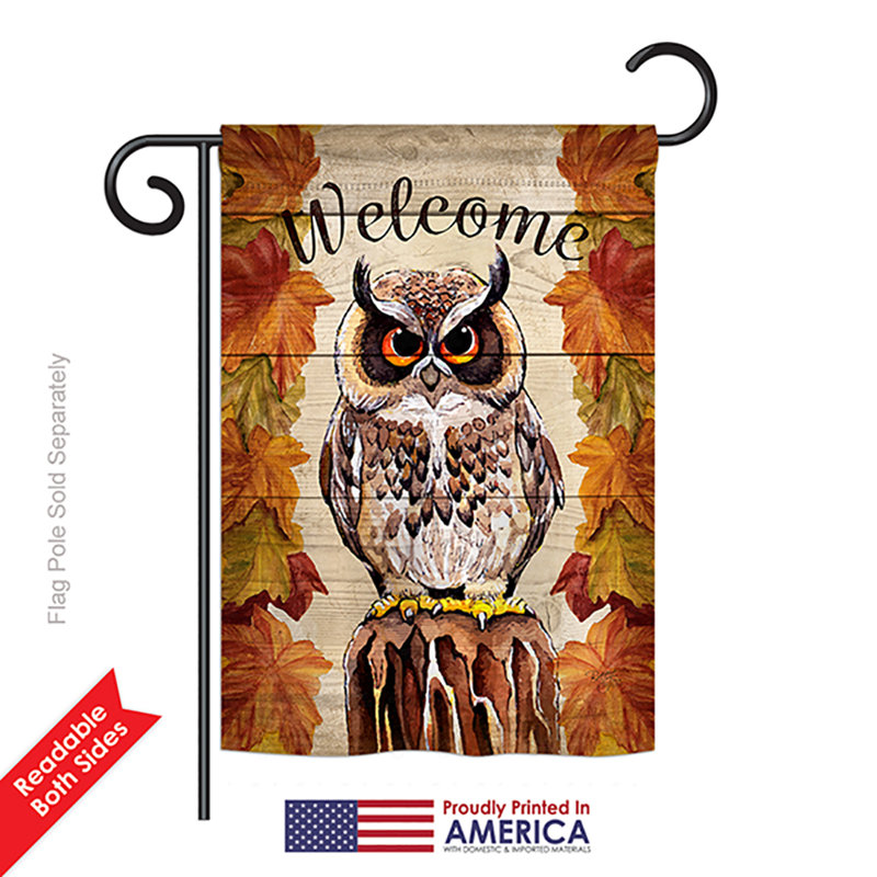Drapeau de jardin Beesley Owl, Polyester/Mélange de polyester