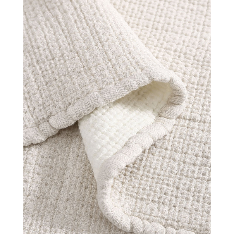 Muslin Cotton Sham Set, Standard, Fog