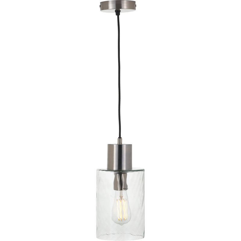 1 - Light Cylinder Pendant, Brushed Nickel