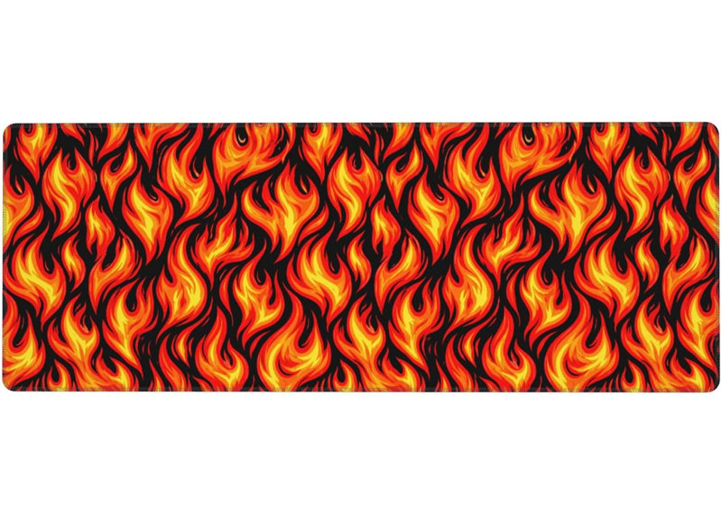 Tapis de souris Fire, grand tapis de bureau Fire, tapis de clavier de jeu XL, base en caoutchouc antidérapante, protection de bureau étendue pour l'école, la maison et le bureau (pour femmes), 40 x 80 cm
