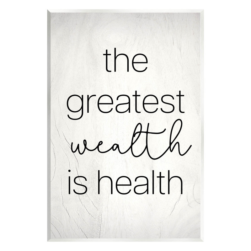 Art mural «Greatest Wealth Is Health» par Lil 'Rue, H 15 po x l 10 po x P 0,5 po