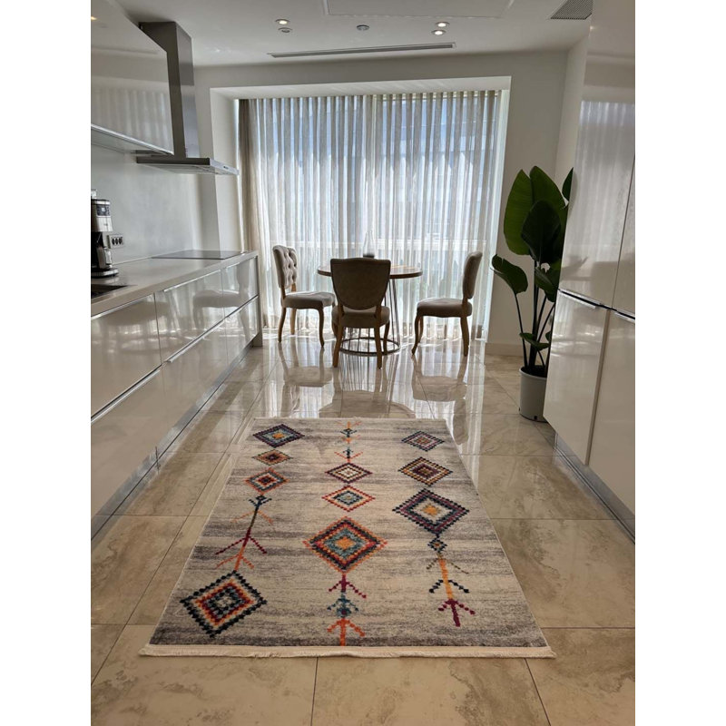 Tapis en coton avec envers antidérapant Lanney, Rectangle 3 pi 11 po x 9 pi 10 po