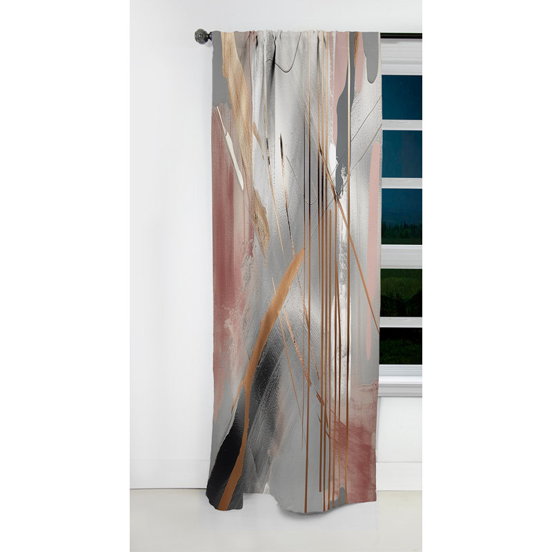 Danette - Abstract Marble Marble Blackout Curtain - 1 Panels, 52" W x 84" L