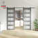 84'' Solid Manufactured Wood Glass PVC Surface with Installation Hardware Kit Double Barn Door