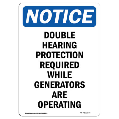 Double Hearing Protection Required Sign