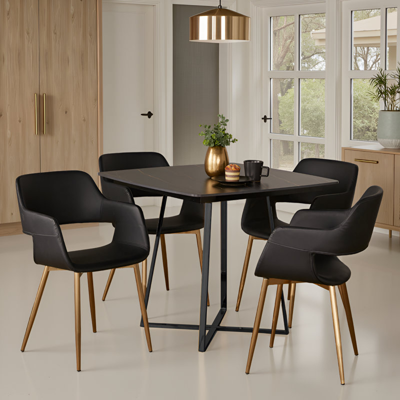 Fayette Square Dinette Table, Black, Black