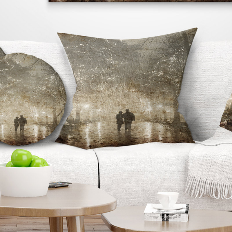 Coussin paysage, 18 po x 18 po, Coussin décoratif
