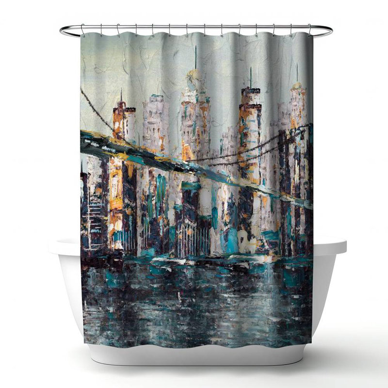 Shower Curtain CI50 – Polyester Shower Curtain, Dye Sublimation Print, 71" W × 74" L