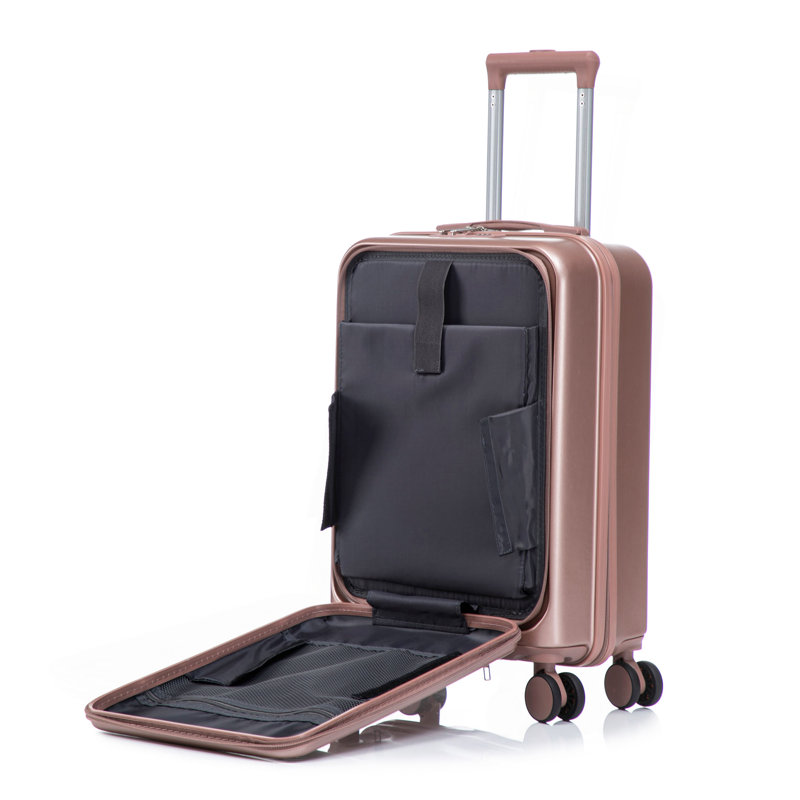14 "/ 20" 2 pièces / ensemble dans un bagage à roulettes en ABS, avec serrure à combinaison et ouverture avant, étui à cosmétiques 14 "