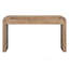 Console rustique avec tiroir cannelé, coins arrondis et pieds épais pour le vestibule ou le salon-831671383