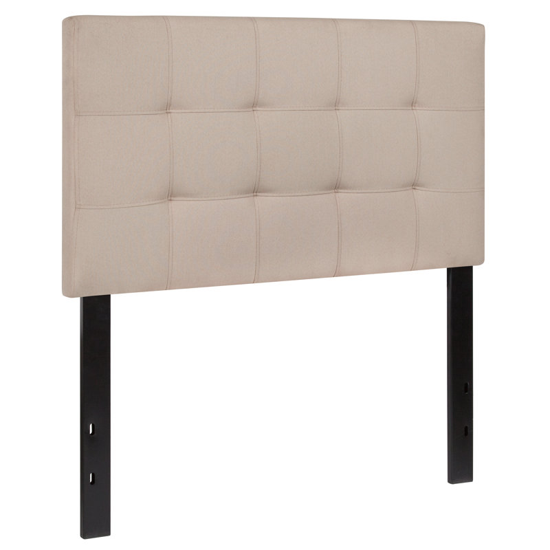 Tête de lit tapissier capitonnée Ciriaca, Beige, Simple
