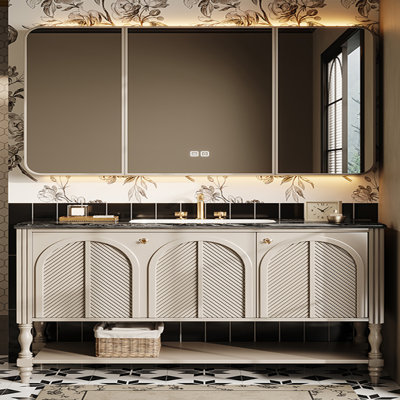 Simple French retro style bathroom cabinet