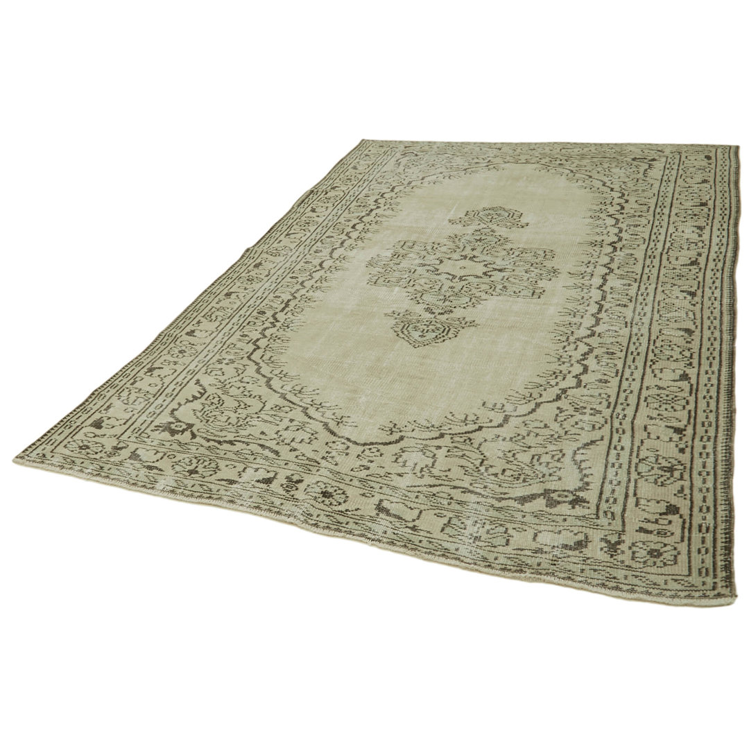 Vintage Beige Vintage Wool Handmade Area Rug