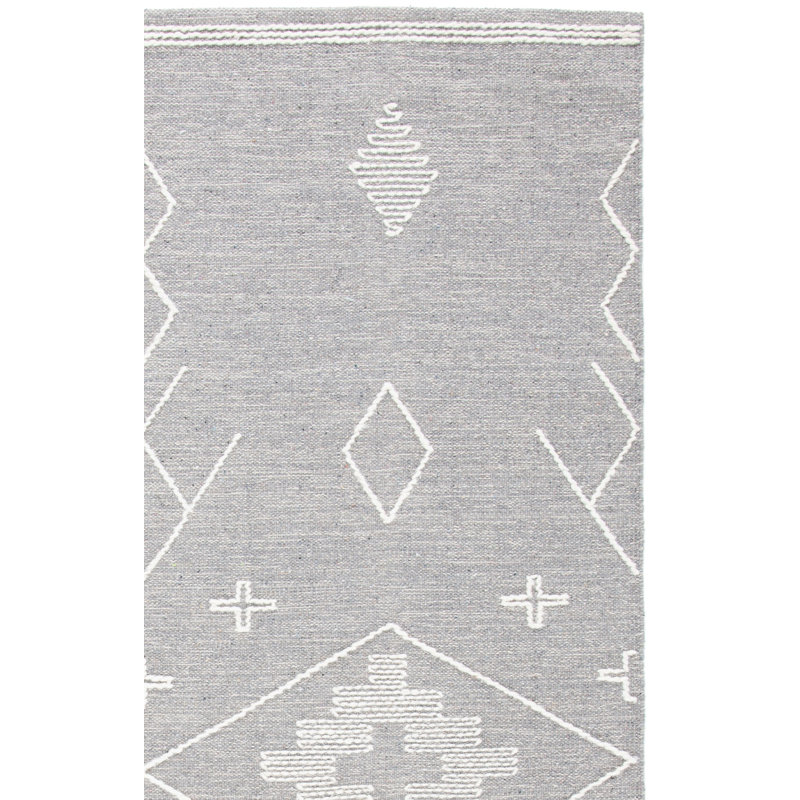 Holtby Southwestern Handmade Flatweave Gray/Ivory Area Rug, Rectangle 3' x 5'