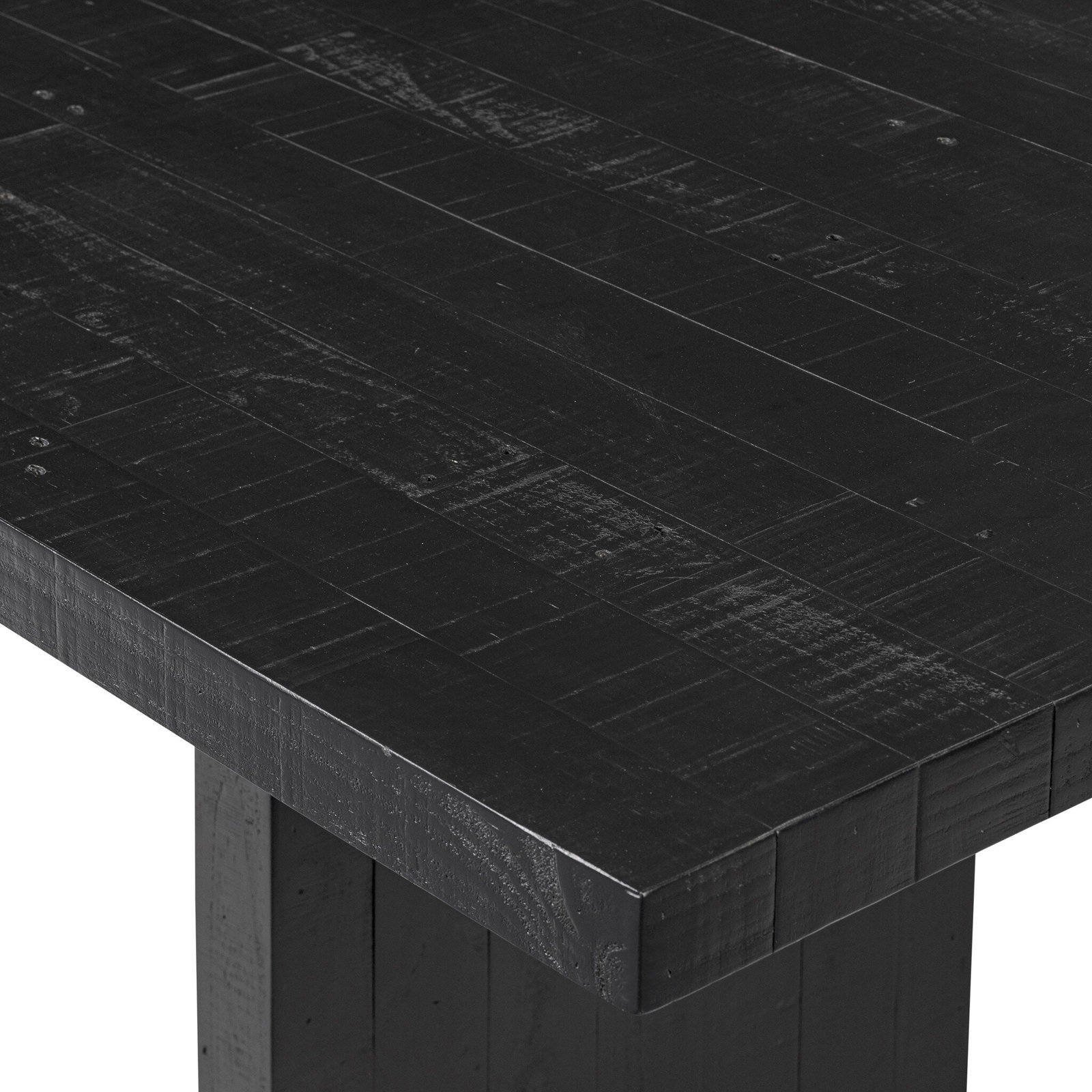 Henn 96'' Dining Table, Aged Black Pine