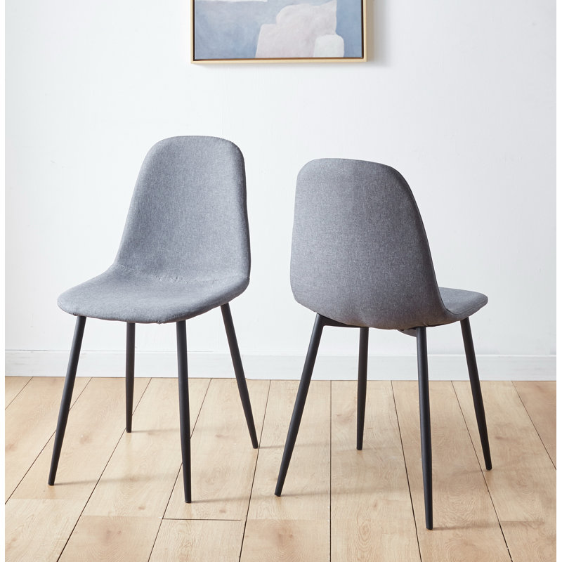 Cullompton Dining Chair With Dark Grey Fabric And Black Legs X 2