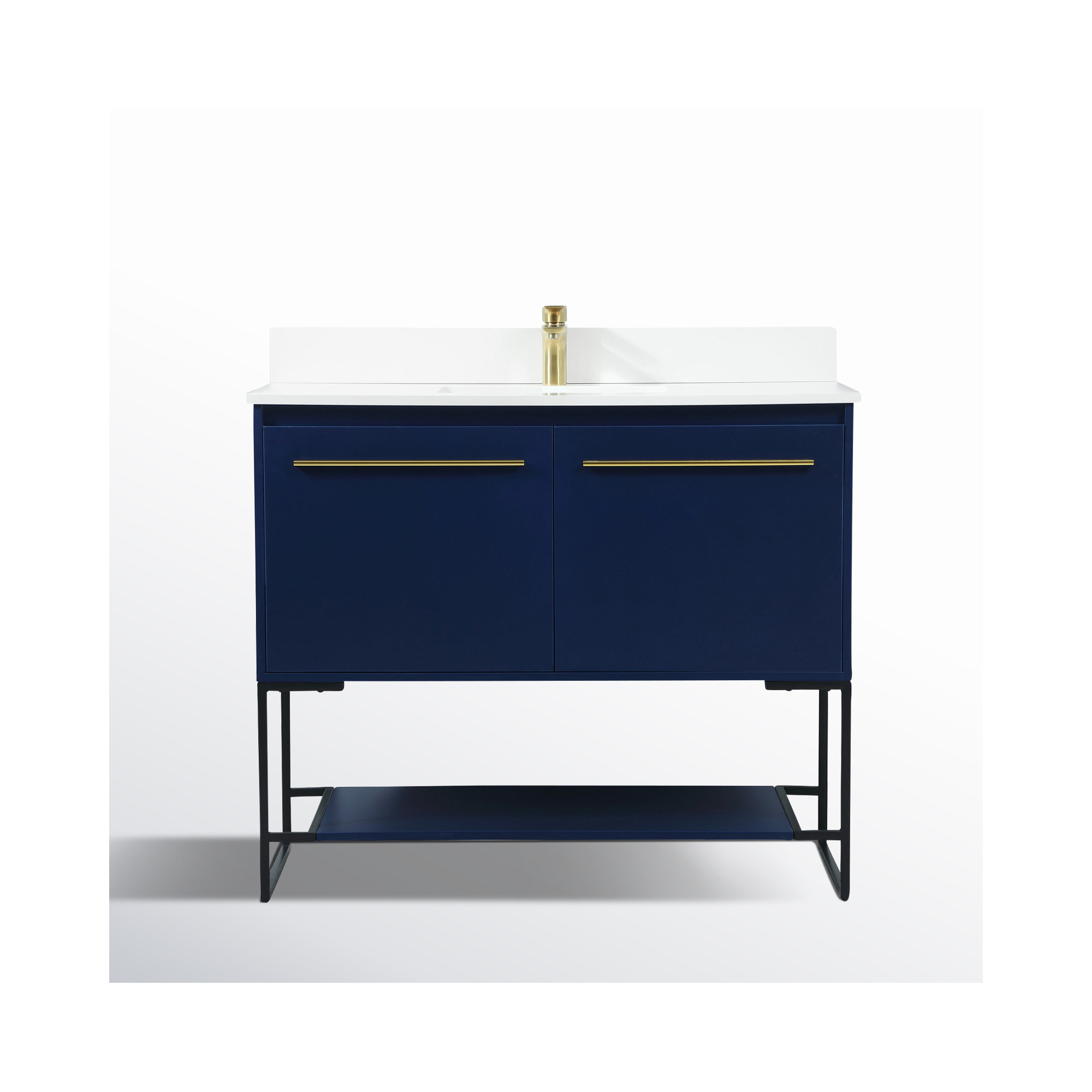 Rozell 40'' Single Bathroom Vanity, Blue