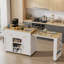 Extendable Kitchen Island With Power Outlet, Rolling Mobile Kitchen Cart With Storage | Includes Drawers, Cabinet, Spice Rack, Towel Rack, Locking Casters