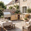 Ensemble de cuisine extérieure 5 pièces en cèdre naturel avec évier, barbecue, rangement et bar-135351026