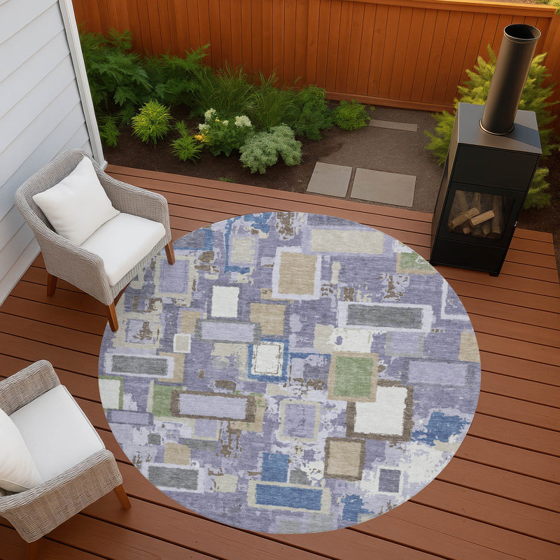 Tapis intérieur / extérieur lavable à la machine Boruta ACN2246, Rond 8 pi