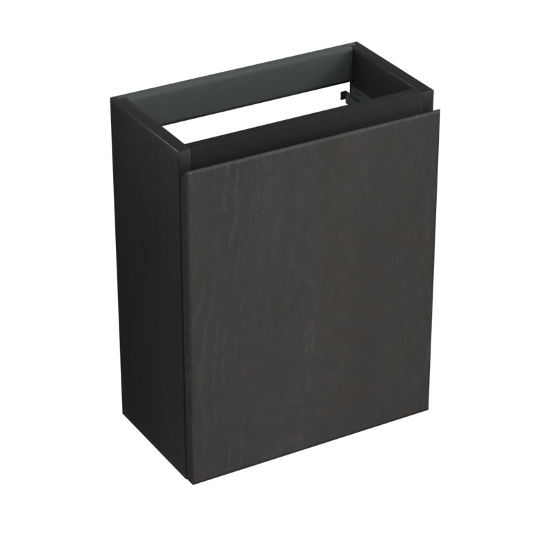 Forzalaqua 395mm Wall Mounted Single Vanity, Dark Wood, Black Oiled