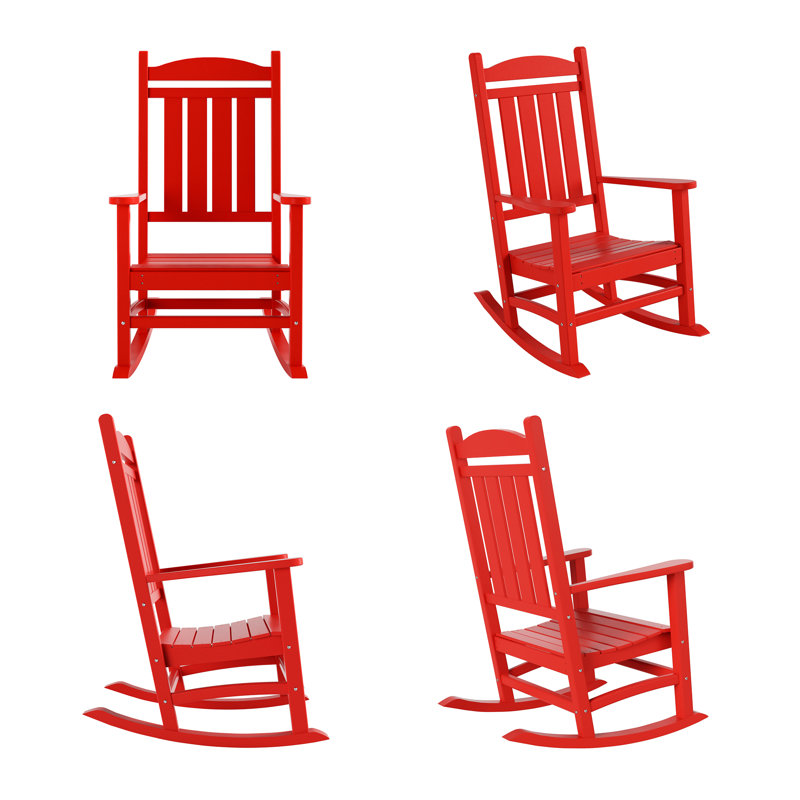 Chaise berçante d'extérieur en plastique Laguna, Rouge