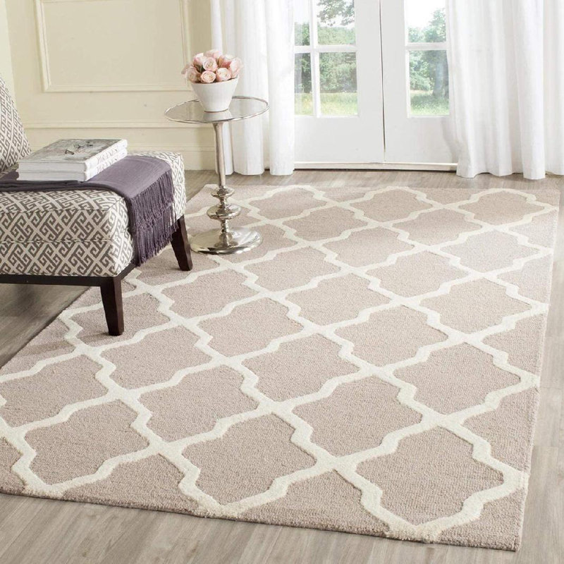 Tapis en laine touffeté à la main Cannen, Beige / Ivoire, Rectangle 12 pi x 18 pi