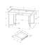 Bureau d'ordinateur contemporain 48 "en stratifié blanc avec tiroirs de rangement, métal gris, pour le travail à domicile | Idée cadeau-1886518131