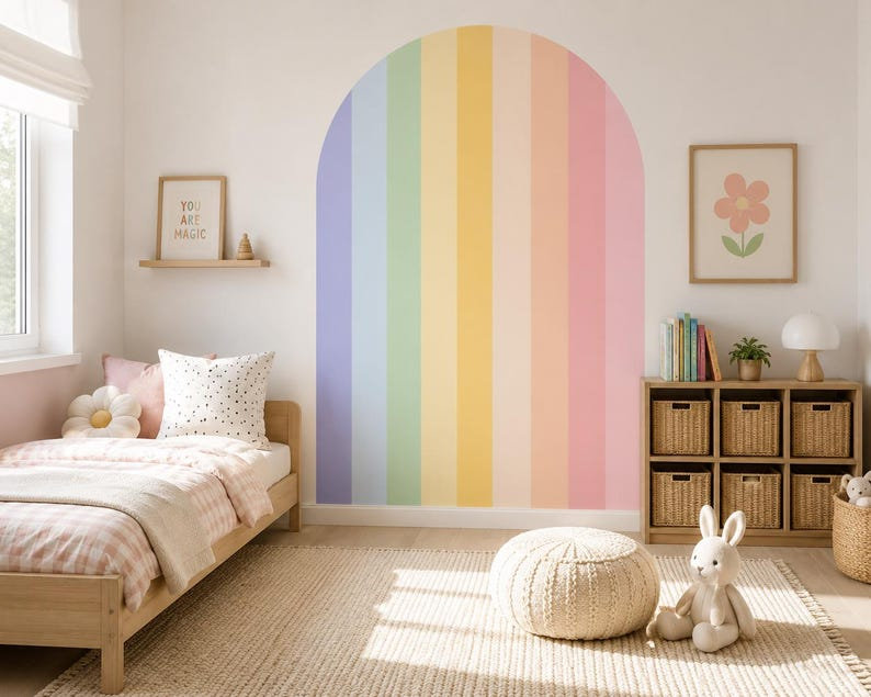 Adhésif décoratif arc-en-ciel 52 pouces, H 70 po x l 52 po