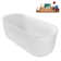 67" Streamline Soaking Glossy White Freestanding Tub and Tray With Internal Drain