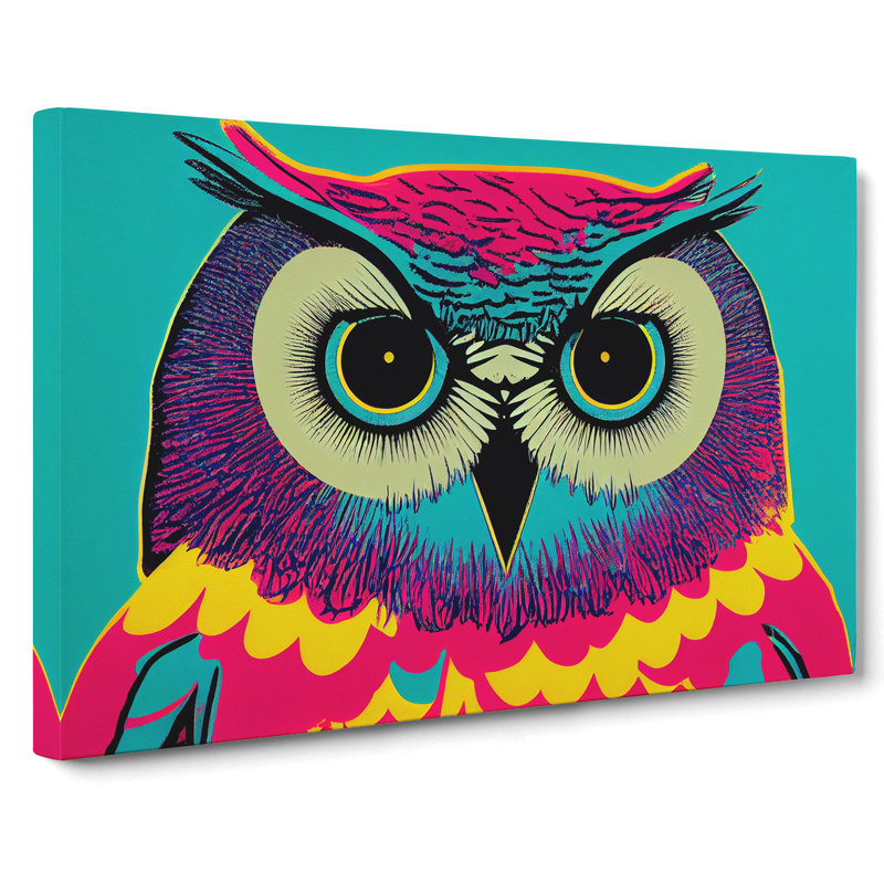 Colourful Owl Art Vol.3 - Wrapped Canvas, 40cm H x 60cm W x 3cm D