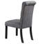 5 pièces: table ronde en bois de 48 po, 4 chaises avec revêtement en tissu gris et table de rangement contemporaine-115823915-115823918