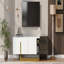 Meuble télé léger avec pieds en métal, 1 tiroir, 2 armoires et tablettes réglables-249434135