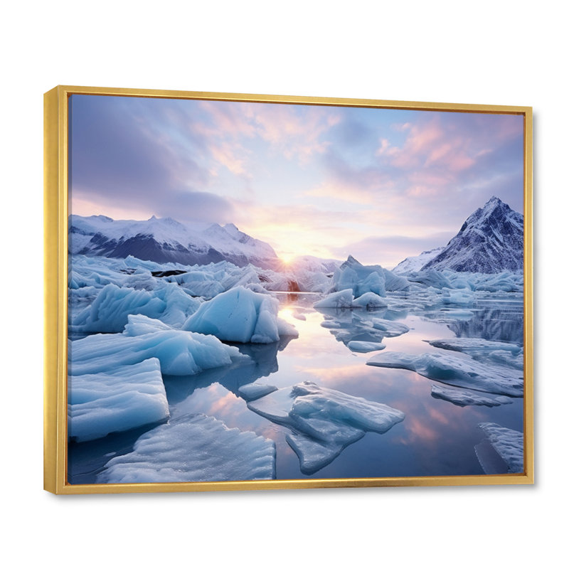 Blaiklee - Glacier Frozen Bliss - impression, Cadre flottant doré, 12" H x 20" W