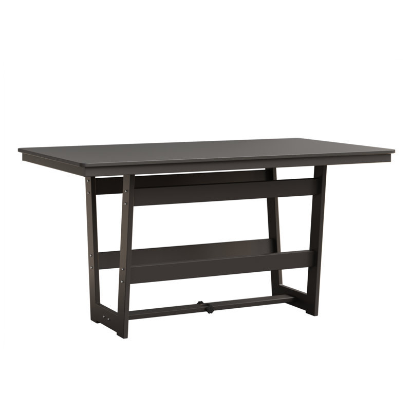 Table rectangulaire à hauteur de comptoir 70 po Berlin Gardens Hudson, Acier inoxydable martelé, Graphite