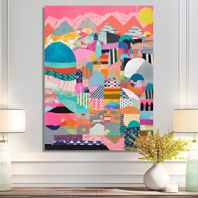 Colorful City View Of Cape Town - Abstract Collages Wall Art Living Room