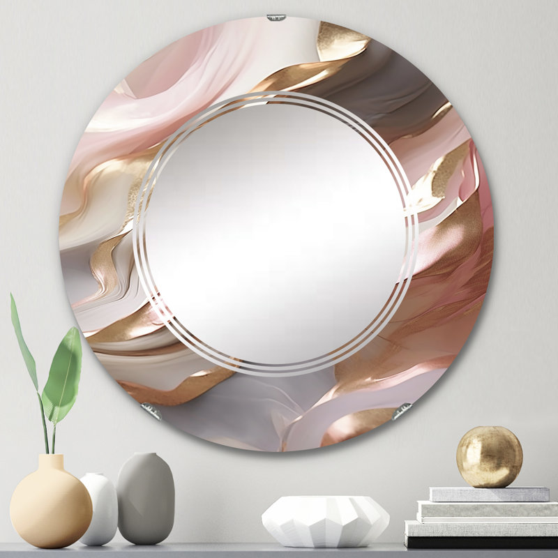 Ostadar - Miroir mural moderne rond, 24 po x 24 po