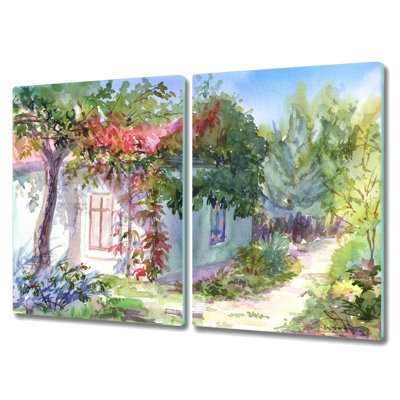 Mccoll Tempered Glass House Garden Chopping Board