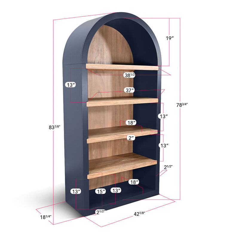 Fason Arched Wooden Bookcase, Cyber Space