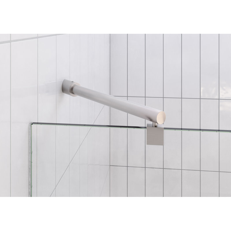60" W x 78" H Pivot Frameless Shower Door, Brushed Nickel