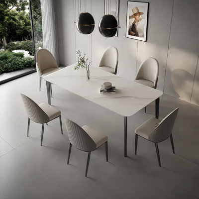 Ensemble de table et chaises de salle à manger moderne et luxueux